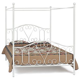 Двуспальная кровать с балдахином белая Secret De Maison Metis Доступные цвета: Античный белый (160 x 200 см)