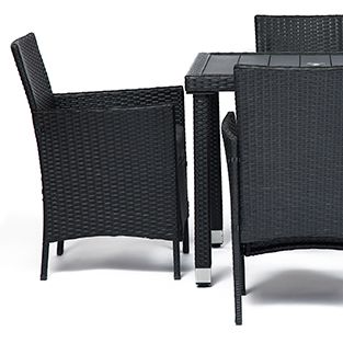 Обеденный сет (стол + 4 стула) (mod. 210036) Доступные цвета: Чёрный