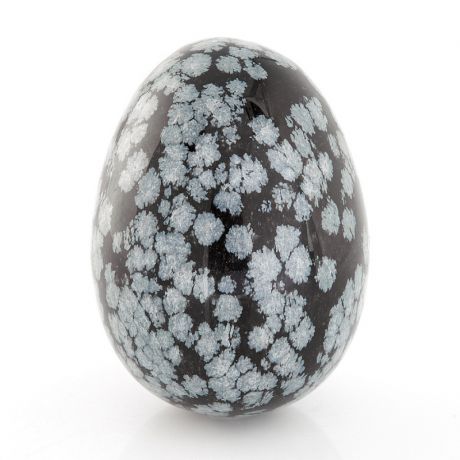 Яйцо обсидиан снежный 4,5-5 см