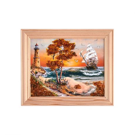 Картина Море янтарь 12х15 см