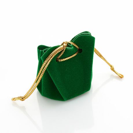 Подарочная упаковка универсальная (мешочек объемный зеленый) 35х35х40 мм