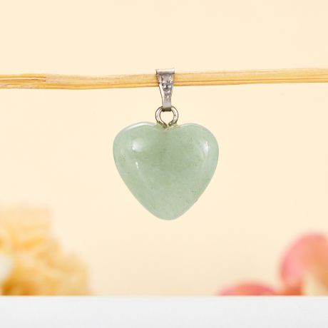 Кулон сердечко авантюрин зеленый 2 см