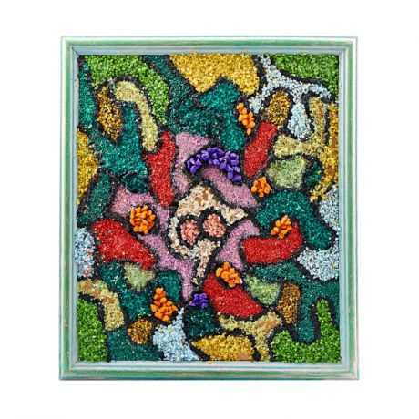 Картина из натуральных камней Мозаика в шунгитовой сетке 23х26 см