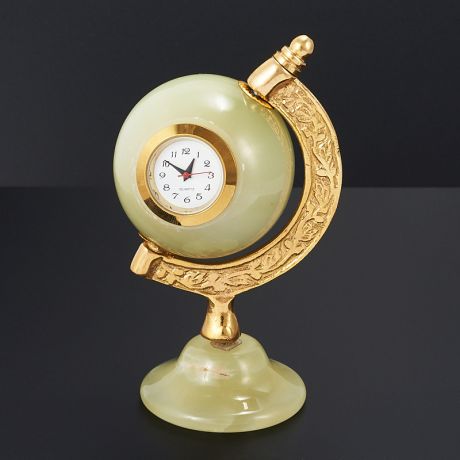Часы глобус оникс мраморный 10,5 см