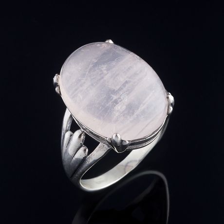 Кольцо розовый кварц (серебро 925 пр.) размер 18,5