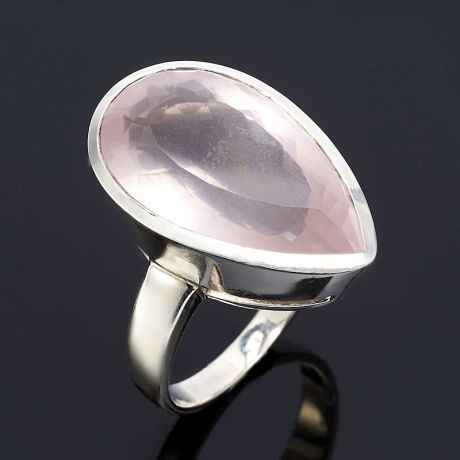 Кольцо розовый кварц огранка (серебро 925 пр.) размер 18,5