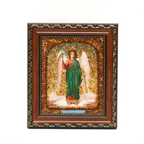 Изображение "Святой Ангел" янтарь 14х17 см