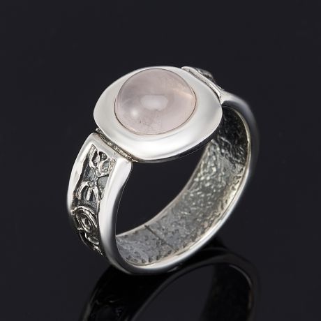 Кольцо розовый кварц (серебро 925 пр.) размер 17