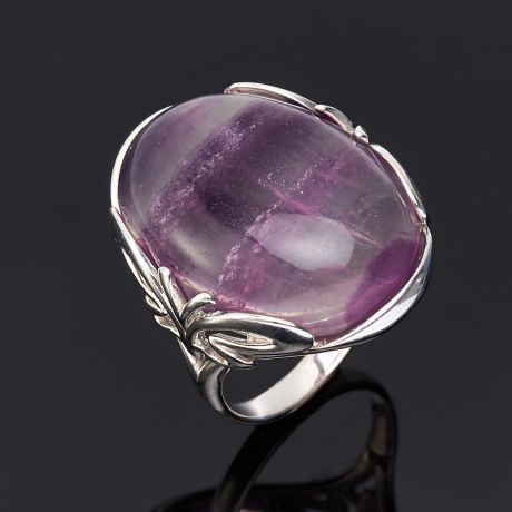 Кольцо флюорит фиолетовый (серебро 925 пр.) размер 18,5