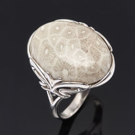 Кольцо коралл (серебро 925 пр.) размер 18,5