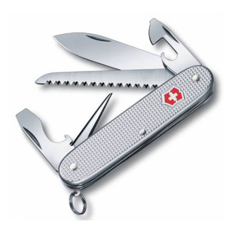 Складной нож VICTORINOX Farmer Alox, 9 функций, 93мм, серебристый [0.8241.26]