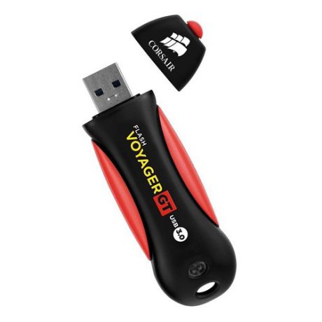 Флешка USB CORSAIR Voyager 128Гб, USB3.0, черный и красный [cmfvygt3b-128gb]