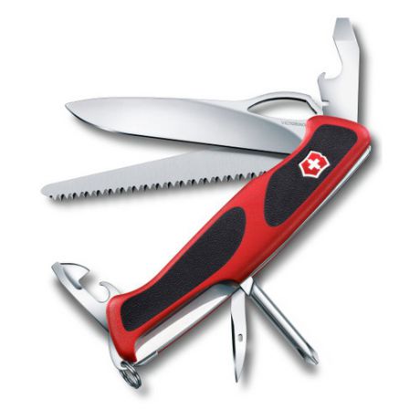 Складной нож VICTORINOX RangerGrip 78, 12 функций, 130мм, красный / черный [0.9663.mc]