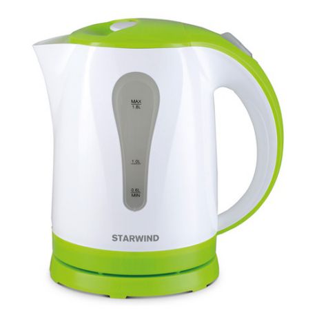 Чайник электрический STARWIND SKP2215, 2200Вт, белый и зеленый