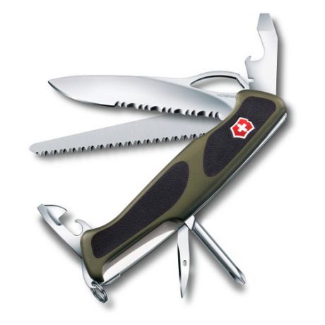 Складной нож VICTORINOX RangerGrip 178, 12 функций, 130мм, зеленый / черный [0.9663.mwc4]