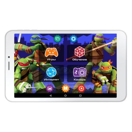 Детский планшет TURBO TurboKids Черепашки-ниндзя 8Gb, Wi-Fi, 3G, Android 6.0, белый/зеленый [рт00020469]