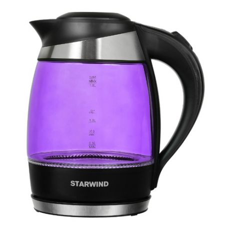 Чайник электрический STARWIND SKG2217, 2200Вт, фиолетовый и черный