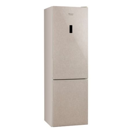 Холодильник HOTPOINT-ARISTON HF 5180 M, двухкамерный, бежевый стекло