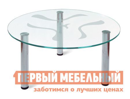 Круглый журнальный столик стеклянный Мебелик Робер-6М