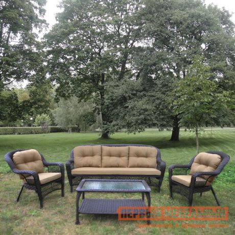 Комплект плетеной мебели Афина-мебель LV216 Brown/Beige