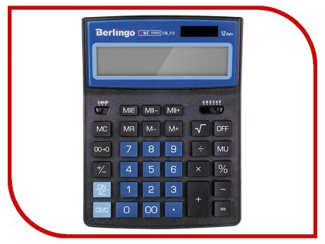 Калькулятор Berlingo City Style Black-Blue CIB_212 - двойное питание