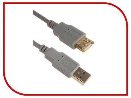 Аксессуар AOpen USB 2.0 AM-AF Grey 3m ACU202-3G