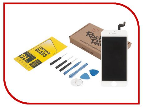 Комплект для самостоятельного ремонта телефона RocknParts Дисплей для iPhone 6S White +защитное стекло+набор инструментов+пошаговая инструкция 650658