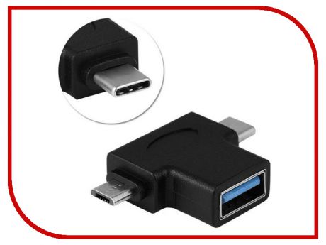 Аксессуар Orient UC-302 USB 3.0 OTG AF - Type-C M + micro-B M Black