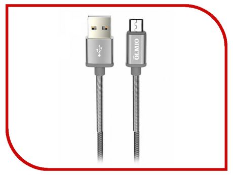 Аксессуар Olmio HD USB 2.0 - microUSB 1.2m 2.1A Grey ПР038646