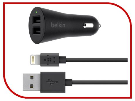 Зарядное устройство Belkin 2xUSB Lightning 1.2m F8J221bt04-BLK Black