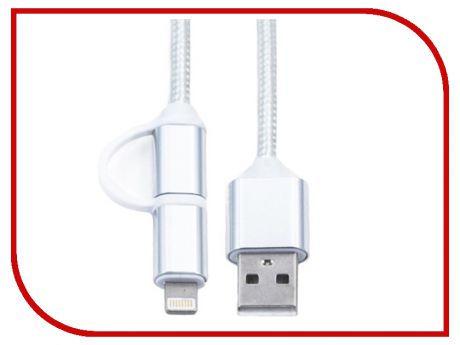 Аксессуар KS-is 2в1 USB - Lightning/MicroUSB 1.0m White KS-285W