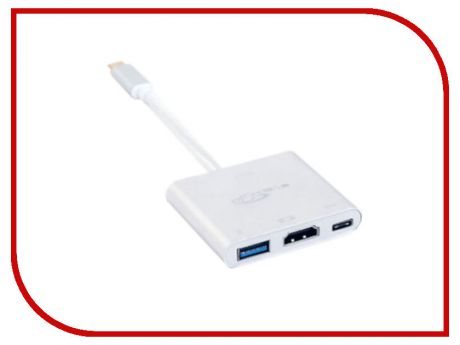 Адаптер KS-is Type-C M - USB/HDMI/Type-C F KS-342 White