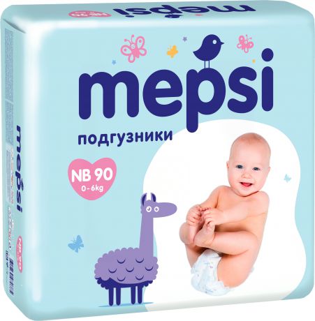 Подгузники Mepsi Mepsi подгузники NB (0-6 кг) 90 шт.