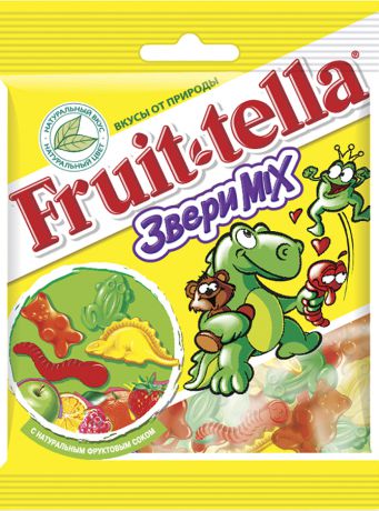 Десерты Fruittella Жевательный мармелад Fruittella «Звери Mix» 70 г