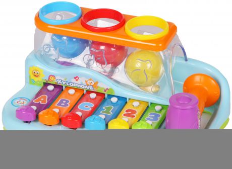 Обучающие Huile Plastik Toys Ксилофон с молоточком и шарами Y61066
