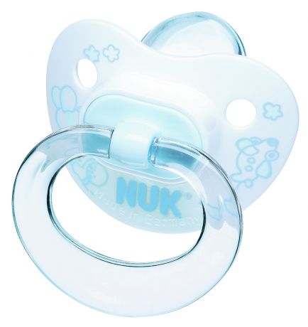 Пустышки NUK Пустышка силиконовая Nuk «Baby Blue» для сна с рождения