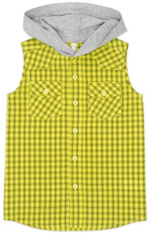 Рубашки Barkito Сорочка без рукавов с капюшоном для мальчика Barkito, "Лови волну", салатовая