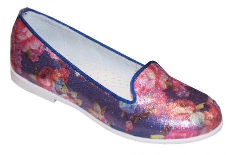 Туфли Barkito Туфли для девочки Barkito сиреневые с рисунком "цветы"