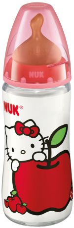Бутылочки NUK First Choice Hello kitty с латексной соской с рождения 300 мл