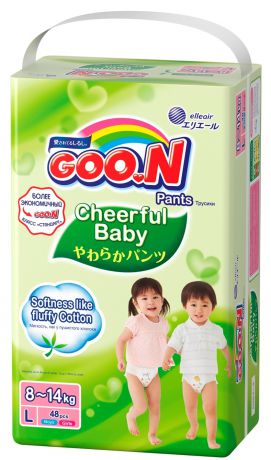 Подгузники-трусики Goon Goo.N «Cheerful Baby» L (8-14 кг) 48 шт.