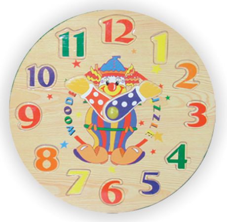 Деревянные игрушки Wooden Toys Рамка-пазл "Часы-цифры"
