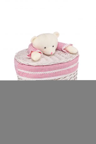 Ящики и корзины для игрушек Natural House Медвежонок розовый М