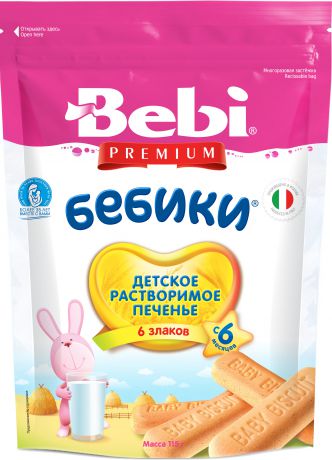 Печенье и сушки Bebi Bebi Premium «Бебики» 6 злаков с 6 мес. 115 г