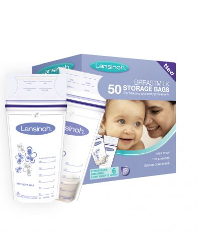 Контейнеры Lansinoh Пакеты для заморозки и хранения грудного молока Lansinoh «Breastmilk Storage Bags» 50 шт.