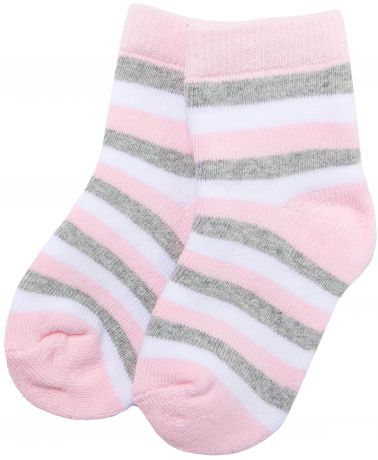 Носки Barkito Носки махровые для девочки Barkito, розовые с рисунком в полоску
