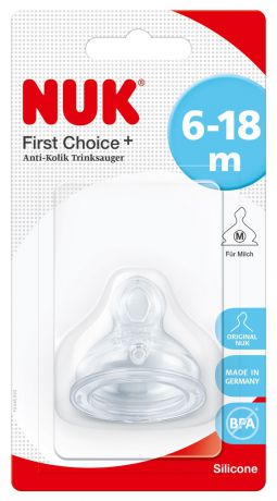 Соски для бутылочек NUK First Choice Plus со средним отверстием