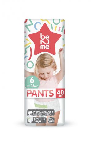 Подгузники-трусики Be2Me XL 6 от 16 кг 40 шт.