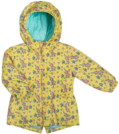 Куртки и ветровки Barkito Куртка для девочки Barkito, желтая с рисунком
