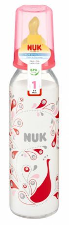 Бутылочки NUK Бутылочка Nuk с латексной соской с рождения 230 мл в асс.