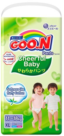 Подгузники-трусики Goon «Cheerful Baby» XL (11-18 кг) 42 шт.